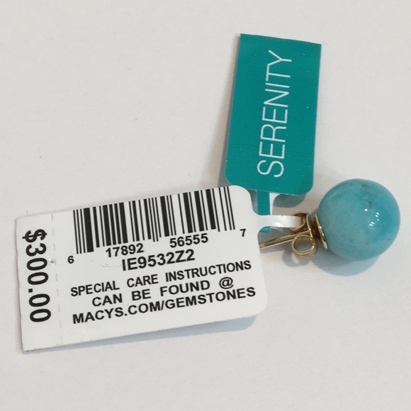 SOLD EFFY Amazonite Round Stud Earrings 14k Gold - Picture 5 of 6